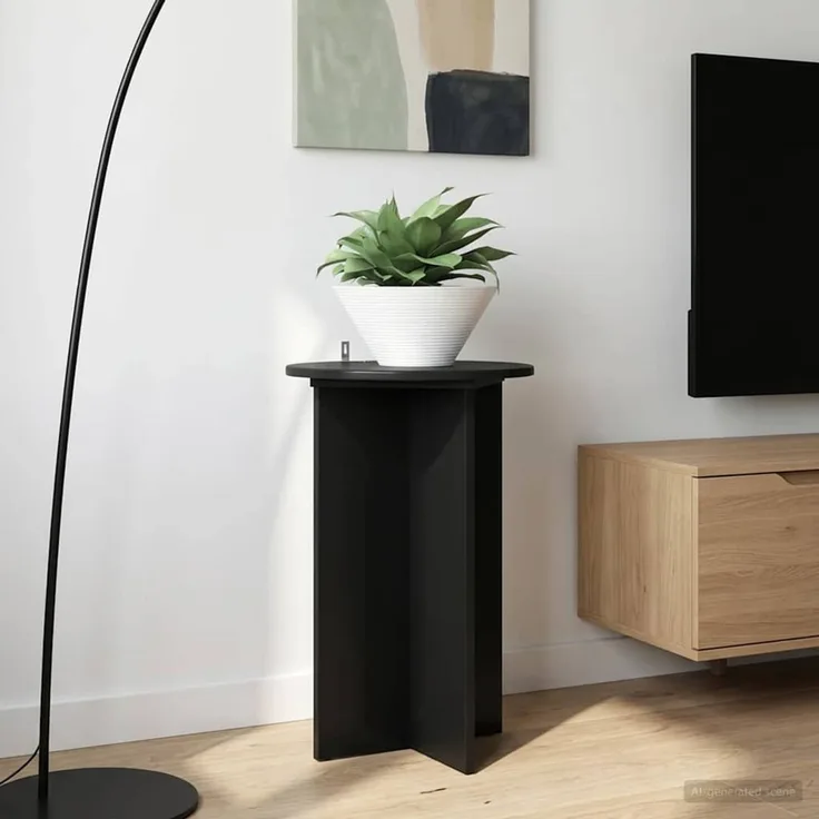 vidaXL Pflanzenständer 2 stk. Schwarz Ø40 x 60 cm Holzwerkstoff 899709
