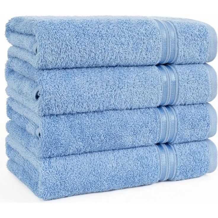 HAMMETEX Handtuch Set 4er Set Handtücher 50x100 cm, 100% Baumwolle, Weich & Saugstark, Frottier (Set, 4-St), mit Bordüre, einfarbig, weich – Bild 1