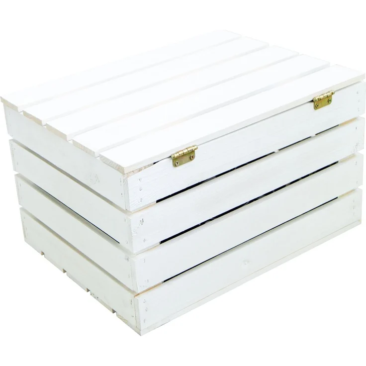 Kistenkolli Altes Land Allzweckkiste Holztruhe weiss mit Deckel 48 x 36 x 30cm (Spar-Set, 1er Set) – Bild 2