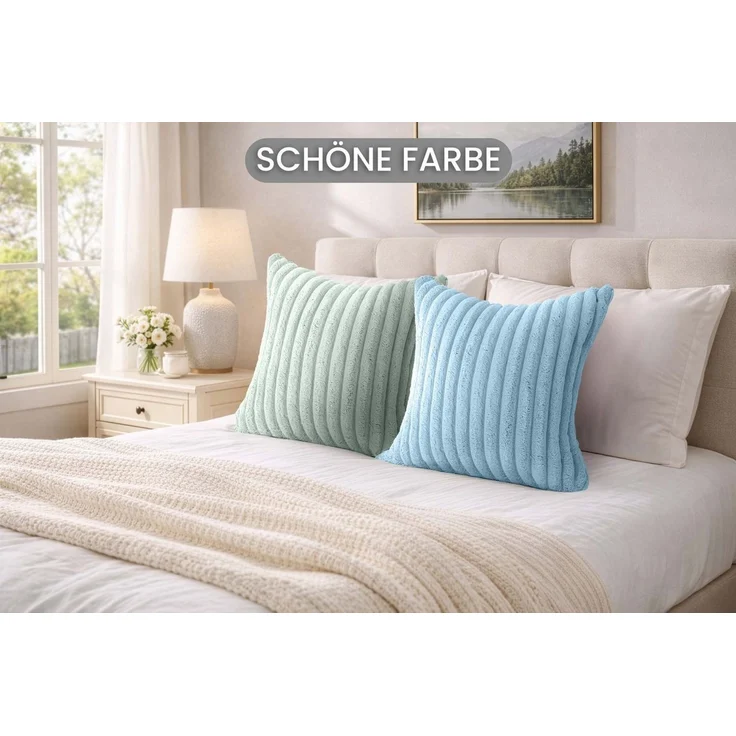 Amilian Kissenbezüge 2er Set - Dekokissenbezug - Kissenhüllen - Zierkissenbezüge, (2 Stück), (40x40 cm) Kissenbezug für Sofa, Dekokissen, Kissen, Zierkissen – Bild 3