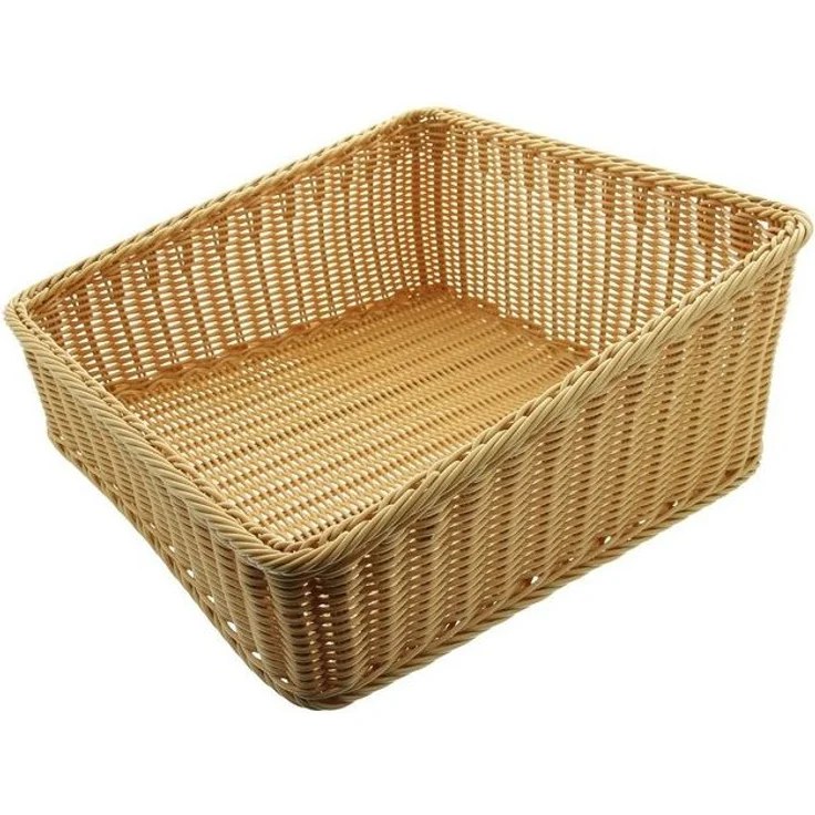 Dekoleidenschaft Regalkorb Auslagekorb aus Polyrattan, Schrankkorb, Aufbewahrungskorb, Brotkorb, Flechtkorb, Buffetkorb abwaschbar, Obstkorb, Servierkorb, Verkaufskorb – Bild 4