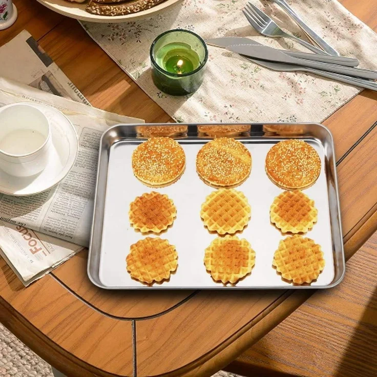 Wildone Edelstahl Backblech Set 30.5x25.4x2.5 CM 2er Pack – Bild 5