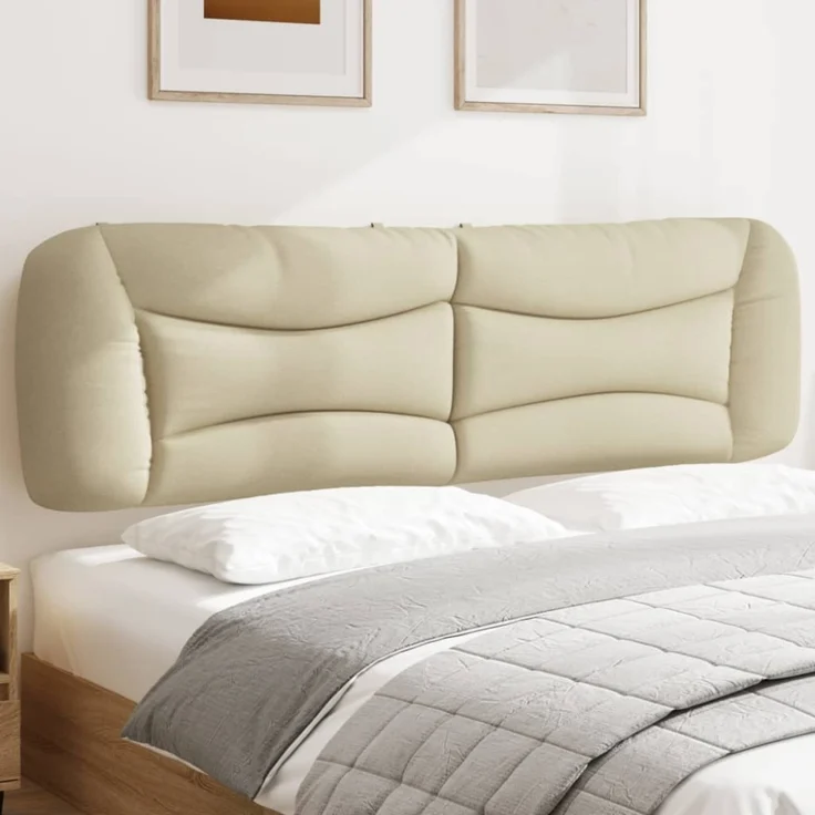 vidaXL Kopfteil-Kissen Creme 180 cm Stoff – Bild 1