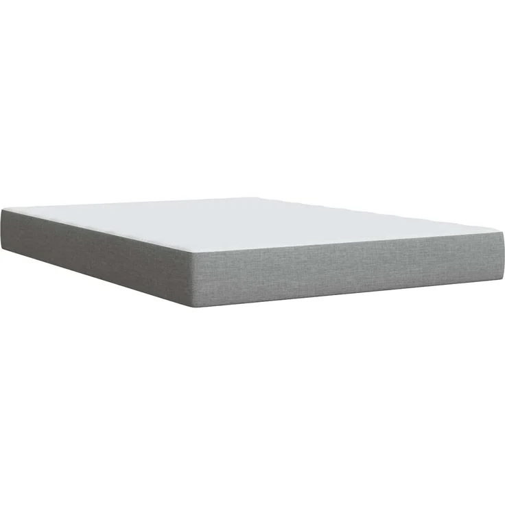 vidaXL Boxspringbett mit Matratze Hellgrau 140 x 200 cm Stoff 3454410 – Bild 6