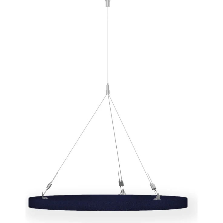 Rheinland Möbel FocusWall DAR03 – Runder Akustik-Deckenabsorber Ø 30 cm in Stofffarbe Ocean inkl. Chrom-Stahlseilen - Made in Germany - Klasse A, Stoffbezug, schwer entflammbar – Bild 3