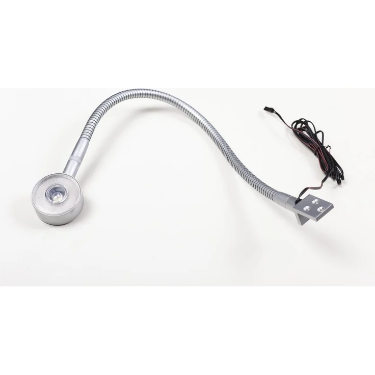 kalb Bettleuchte LED Leseleuchte Bettlampe Flexleuchte chrom silbergrau Touch Schalt, warmweiß – Bild 3
