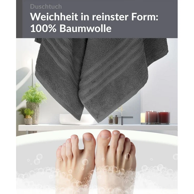 Lashuma Duschtuch - London Premium, Frottee (1-St), Badetuch 70x140 cm, 100% Baumwolle Made in Portugal – Bild 4