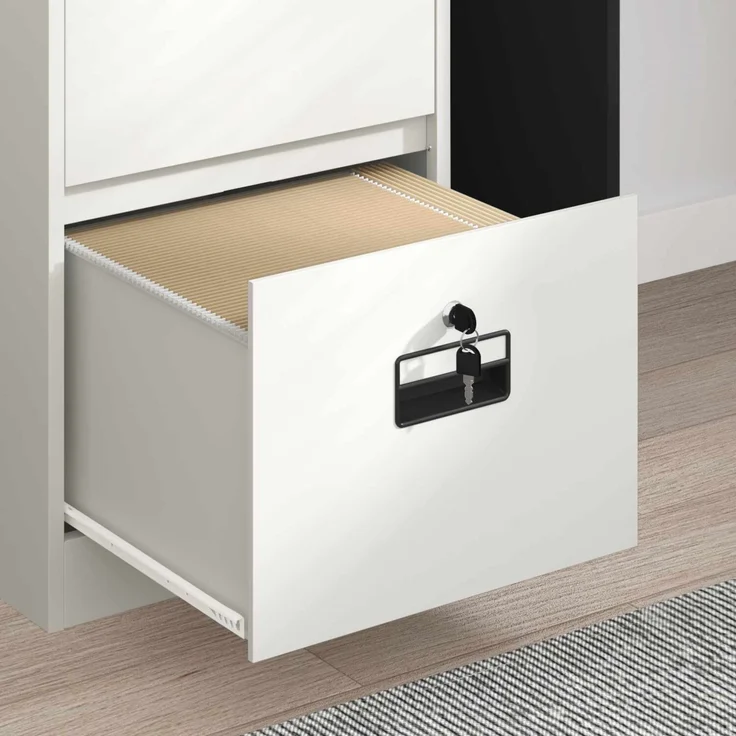 vidaXL Aktenschrank Weiß 45,5 x 42 x 139 cm Kaltgewalzter Stahl 891627 – Bild 5