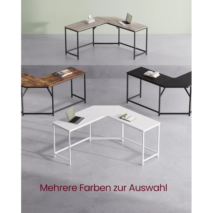 VASAGLE Eckschreibtisch, L-förmiger Computertisch, 149 x 149 x 76 cm, platzsparender Bürotisch, Homeoffice, Gaming, ahornweiß LWD073W01 – Bild 6