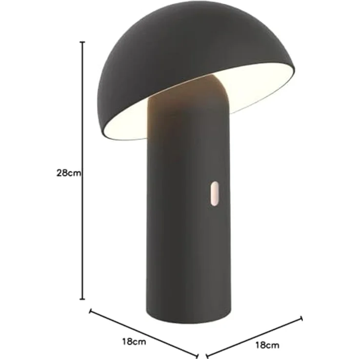 LUMISKY Tod Black, LED Nachttischlampe mit dimmbarer warmweißer Beleuchtung, 280 mm, schwarz, kabellos, bis zu 5 Stunden Laufzeit – Bild 8