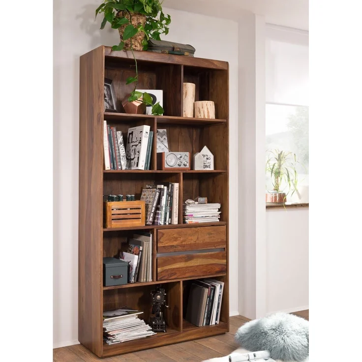 Regal Sheesham 102x40x205 noble unique lackiert SYDNEY #124 – Bild 5
