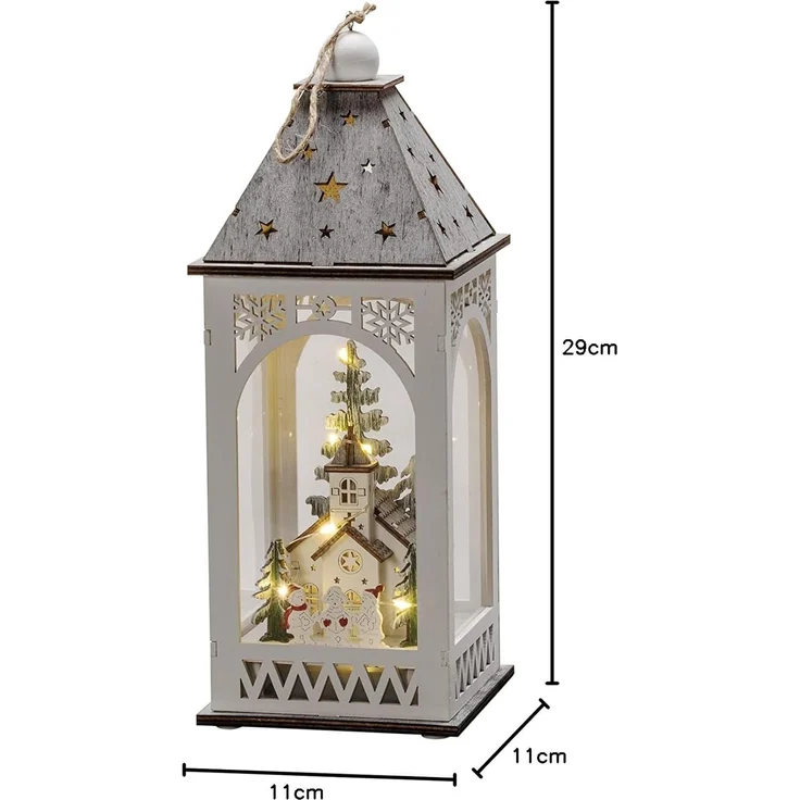 Konstsmide LED Holzlaterne mit Kirche Innen 8 warmweiße Dioden – Bild 5