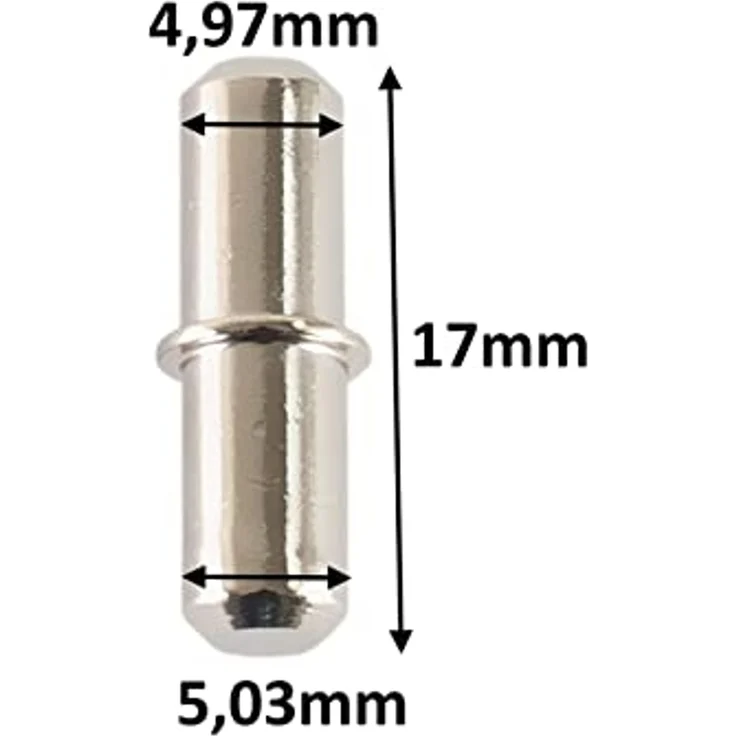 BAYLI Regal 10 Stück Bodenträger aus Metall [Ø 5mm x Länge 17mm] für Einlegeböden – Bild 2