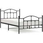 vidaXL Bettgestell mit Kopf- und Fußteil Metall Schwarz 100x200 cm 353452