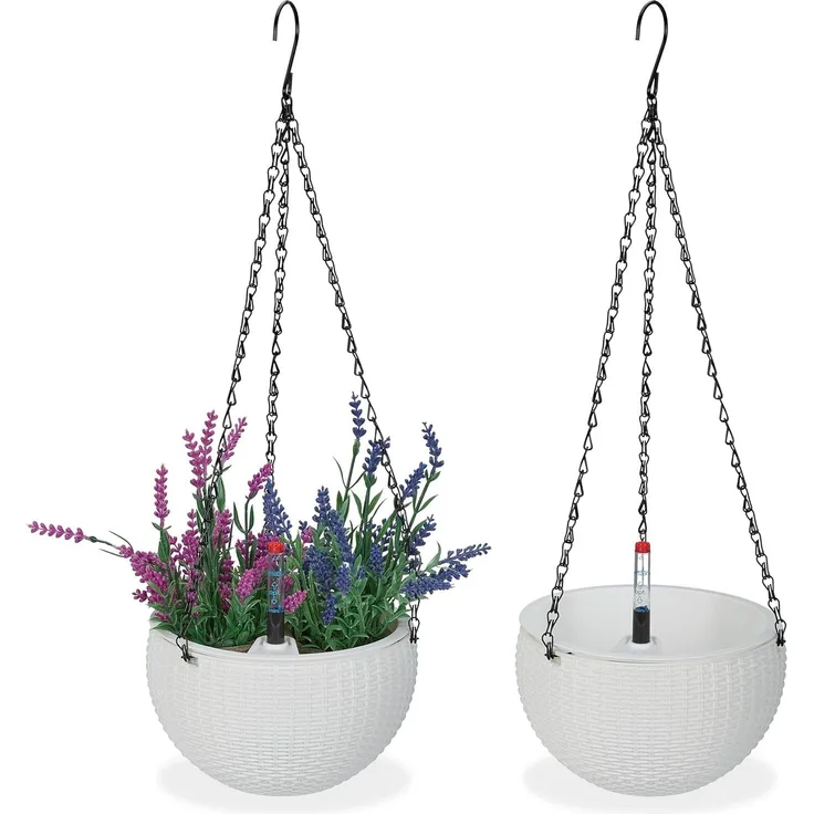 Blumenampel mit Wasserspeicher 2er Set 10045237