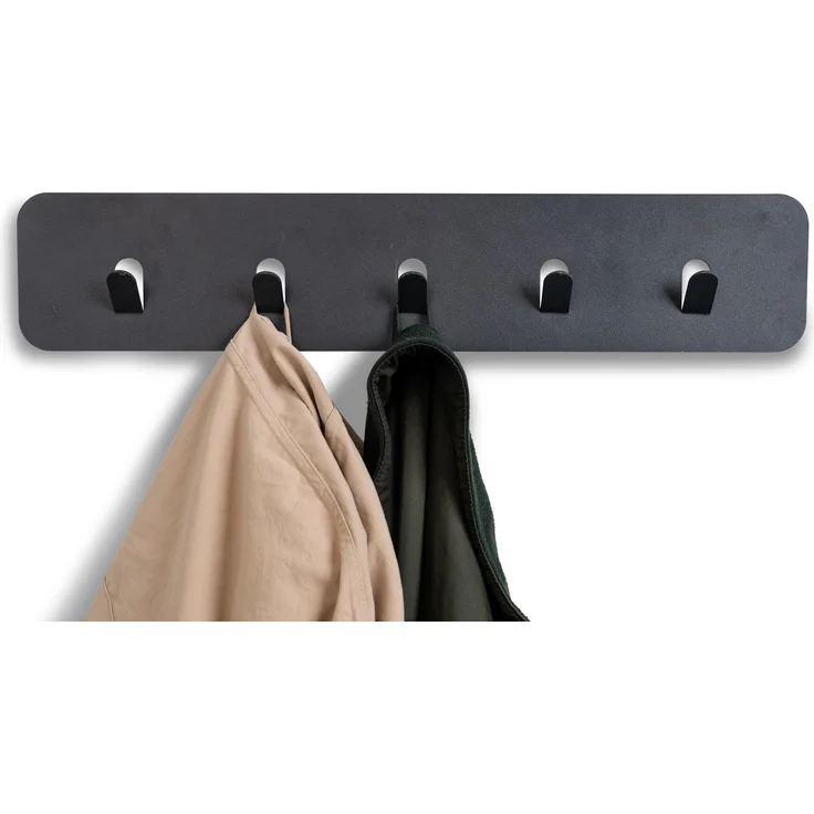 Garderobenleiste >Tilly 2< 5 Haken, anhrazit, Metall - 50x10x3cm (BxHxT) – Bild 2