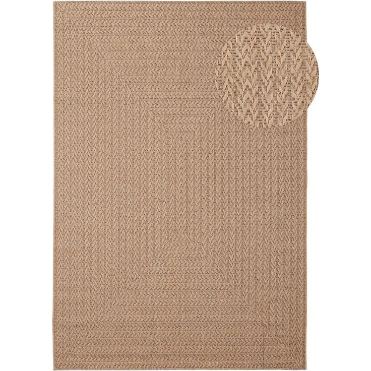 TaraCarpet Outdoorteppich Tara Carpet Sumatra Sumak Sisal Jute Look natur, rechteckig, Höhe: 10 mm, Küche Wohnzimmer Terrasse Garten Balkon natur 80x150 – Bild 2