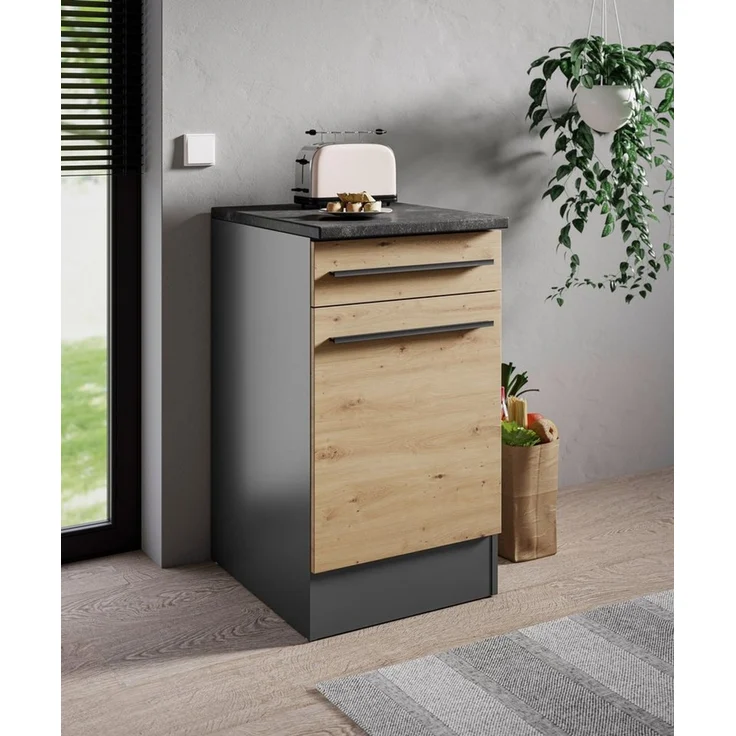 BASIC by Balculina Unterschrank Jazz 50er Unterschrank, Küchenschrank BxHxT 50x90x60 cm (1-St) Unterschrank mit 1 Tür, 1 Schubkasten und 1 Einlegeboden – Bild 4