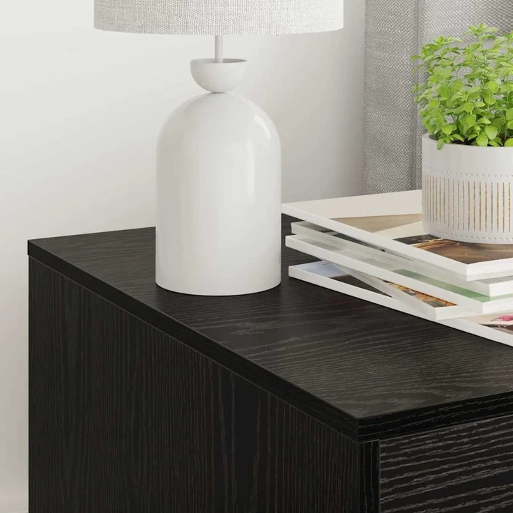vidaXL Katzenstreu Box Umzäunung Schwarz Eichen-Optik 47 x 59 x 42 cm 886272 – Bild 4
