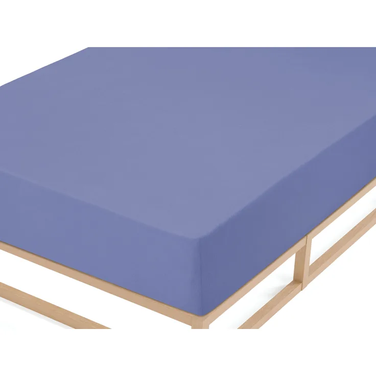 biberna Frottee-Stretch-Spannbetttuch 0012344, blau, 1x 140x200 cm - 160x200 cm