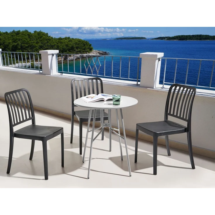 Outdoor Bistrotisch TALTAL 64 cm 64 cm Metall Grau – Bild 3