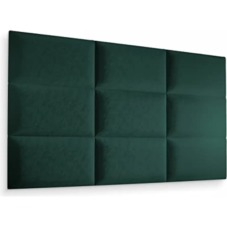 Muralo Samt Wandkissen Stoff Polsterpaneel Schlafzimmer Wohnzimmer Bett Wandpolster Bettkopfteil Lendekissen Modern Luxus Gepolstert Polster Paneel (Flaschengrün, 50x40 cm) – Bild 7