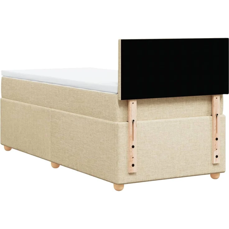 vidaXL Boxspringbett mit Matratze Creme 80x200 cm Stoff 3288805 – Bild 8