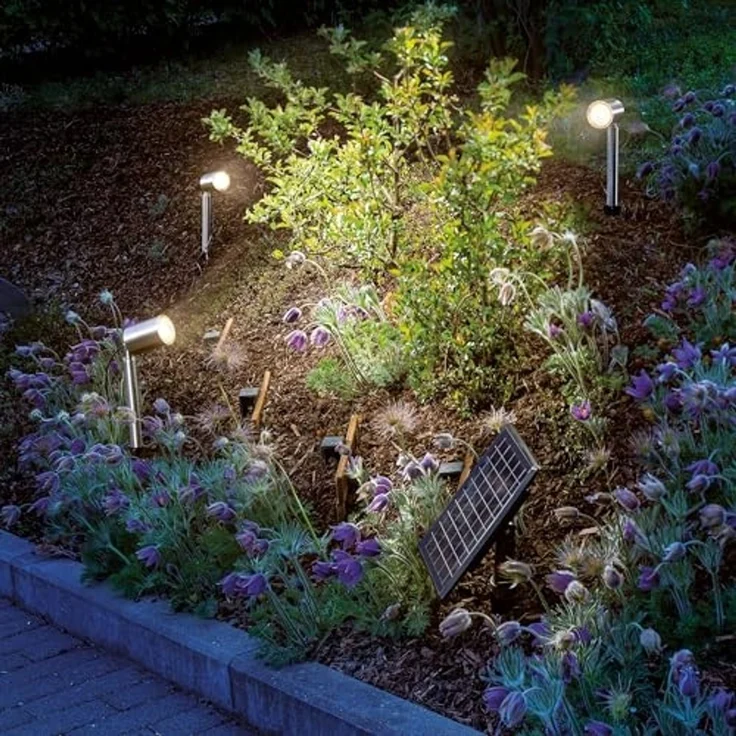 esotec LED Gartenstrahler 3er Set Solarstrahler POWER TRIO, Duo Color 3000K 6000K outdoor 102705, LED fest integriert – Bild 2