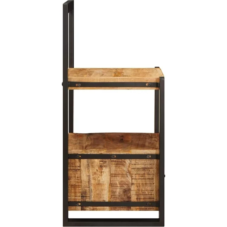 vidaXL Ankleidehaken mit Regal Braun 40 x 40 x 90 cm Massivholz Mango 4015985 – Bild 5