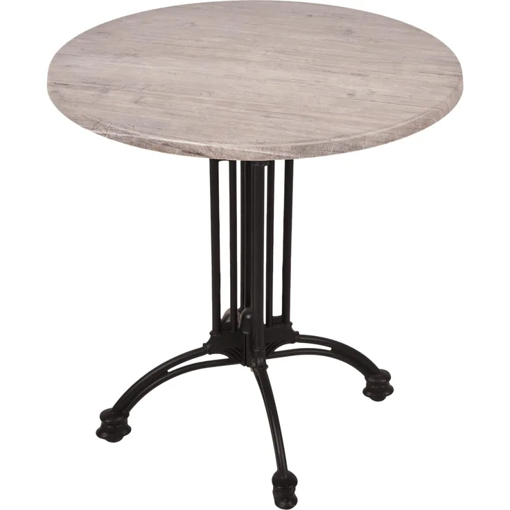 Bistrotisch Set Washington Pine Ø70cm Tischgestell Alu schwarz Garten Tisch