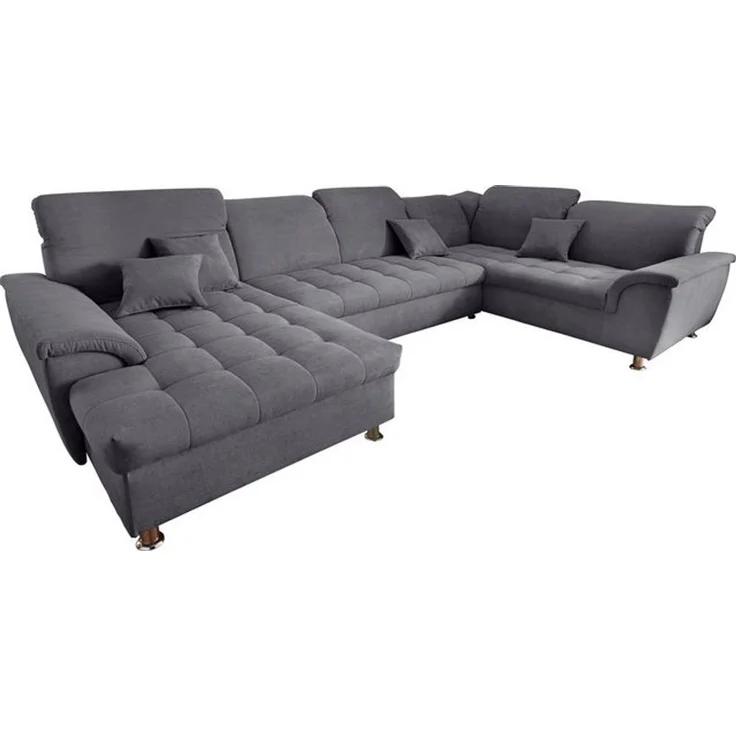 DOMO collection Wohnlandschaft Franzi wahlweise mit Kopfteilverstellung Bettfunktion, Bettkasten, im XXL-Format B/T/H: 352/214/80 cm, Steppung im Sitz, U-Form – Bild 4