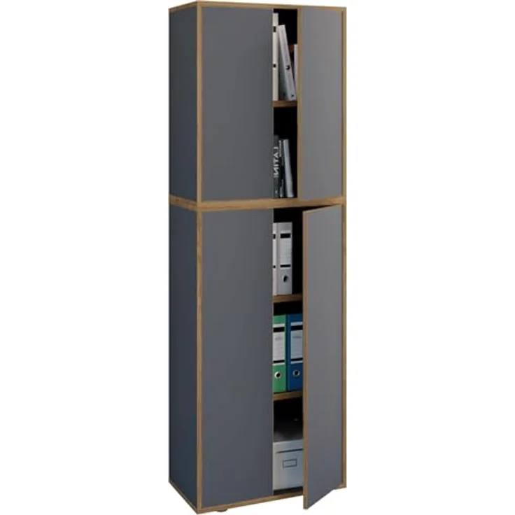 VCM Büroschrank Salia 920802 Anthrazit H. 183 x B. 60 x T. 33 cm – Bild 2