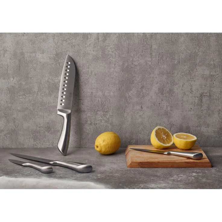 RESTO Kitchenware Messer-Set Merope, Edelstahlmesser 3-teilig in Magnet-Geschenkbox (Set, 3-tlg), Santoku-Messer 18 cm, Universalmesser 13 cm, Schälmesser 9 cm – Bild 4