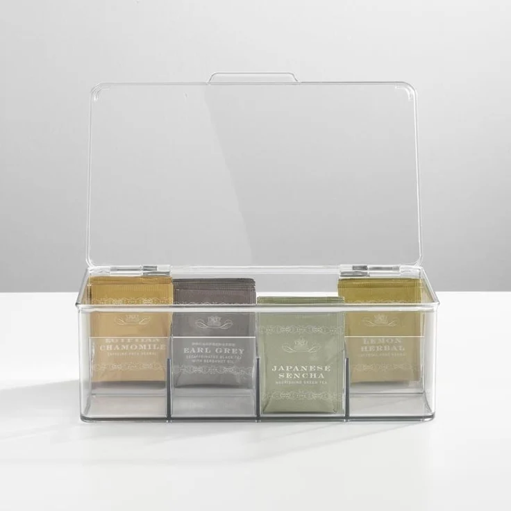 Aufbewahrungsbox Tee Kaffee Gewürze Küche Organizer 8 Fächer mDesign transparant – Bild 8