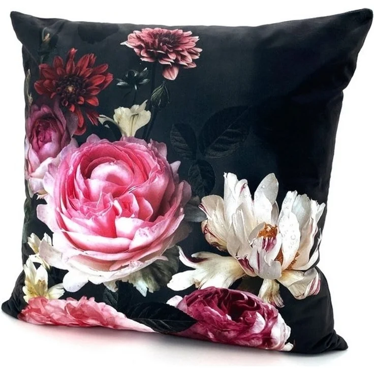 Weckbrodt Dekokissen Pfingstrosen, Kissenhülle ohne Füllung, Samt-Optik, Velour, bedruckt, floral, Blumen – Bild 3