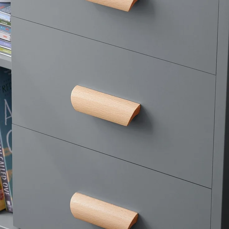 SoBuy FBT95-HG Nachttisch, MDF, Lackiert, Grau, 45 x 60 x 35 cm – Bild 7