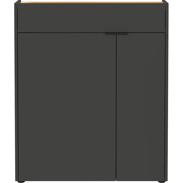 Lomadox Schuhschrank ABERDEEN-01 in graphit und Eiche, 2 Türen, 1 Schublade – Bild 2