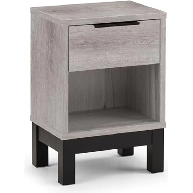 Julian Bowen Bali Nachttisch mit 1 Schublade, Eiche grau, Holzwerkstoff, 50 x 35 x 26 cm – Bild 3