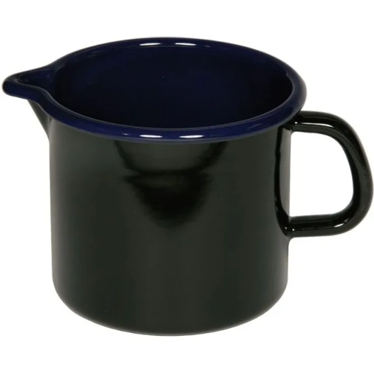 Riess Classic Schnabeltopf Ø14cm 1,7 Liter Schwarz-Blau Emaille Induktion