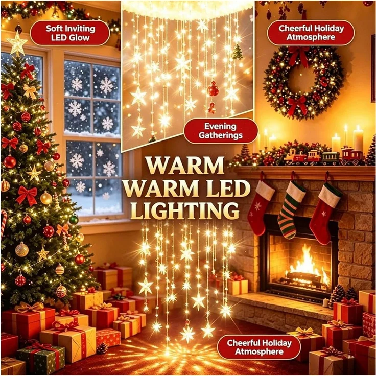 FELIXLEO LED Kugelleuchte Weihnachtsmannmütze Kronleuchter Beleuchtet Weihnachtsdeko – Bild 4