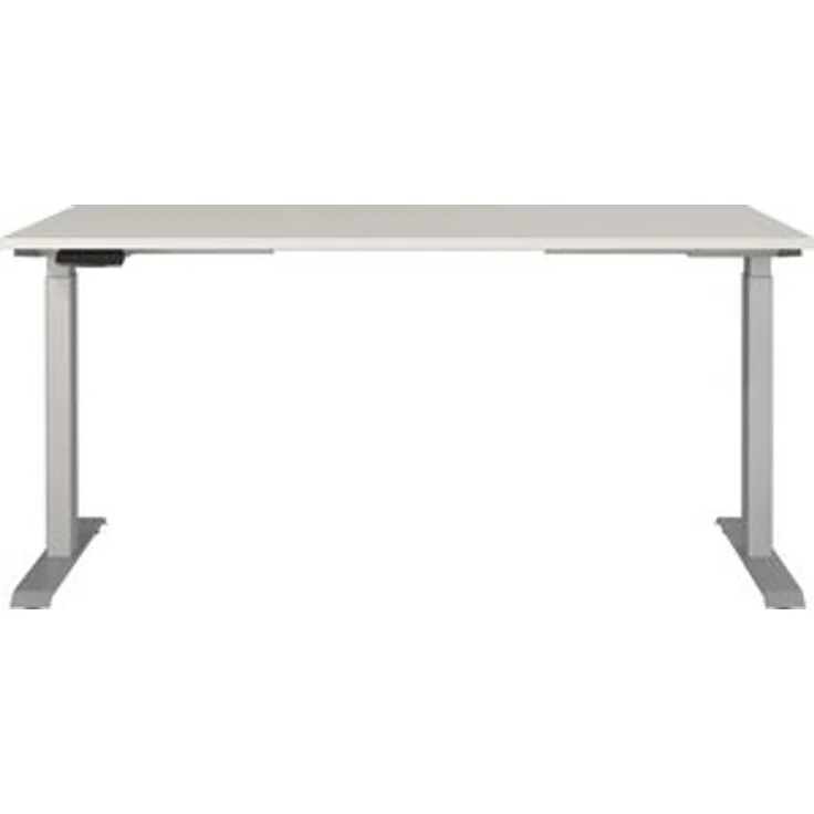 Germania Schreibtisch 7908-583, in Lichtgrau/Silber, EL. höhenverstellb, 160 x 120 x 80 cm (BxHxT) – Bild 6