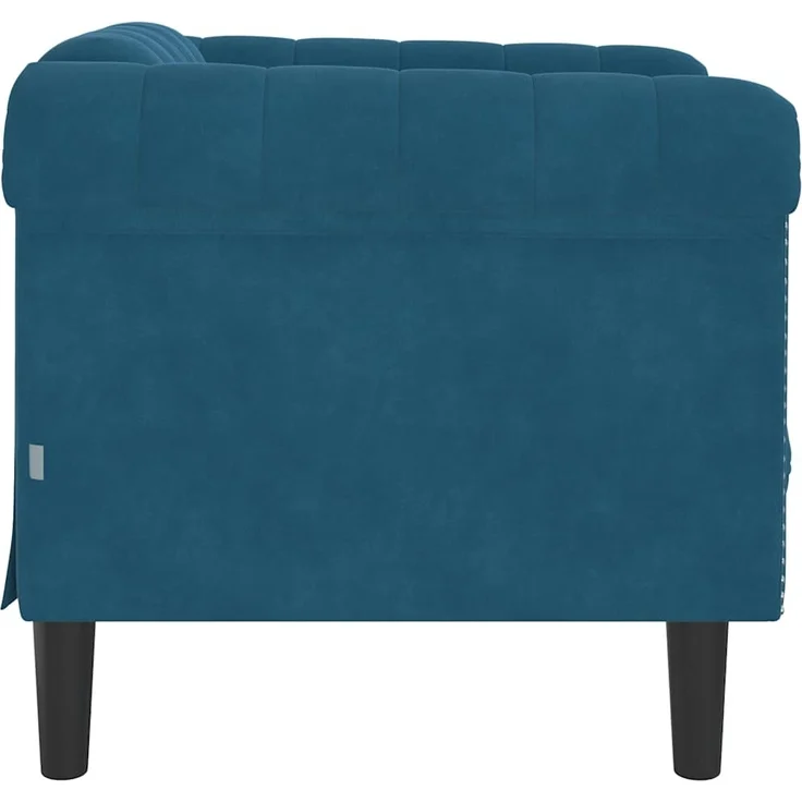 vidaXL Sessel Blau Samt 372573 – Bild 4
