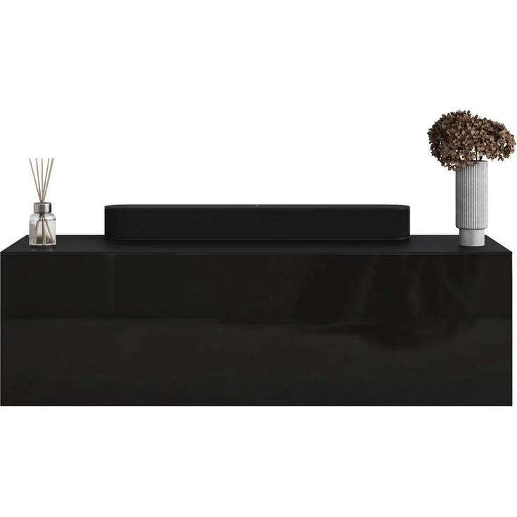 Planetmöbel Garderoben-Set Hängeschrank WEST 100 cm schwarz, (Garderobenschrank, Wandgarderobe hängend oder stehend), in verschiedenen Farben – Bild 1