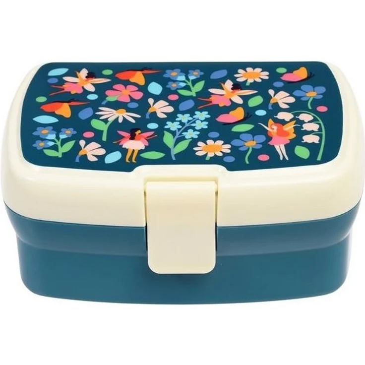 Rex London Lunchbox mit herausnehmbaren Fach Fairies in the Garden, Kunststoff, BPA-frei, (mit Clipverschluss, ca. 17 x 13 x 7,5 cm), Fee-Motiv, Snack Obst Behälter Dose Box – Bild 3