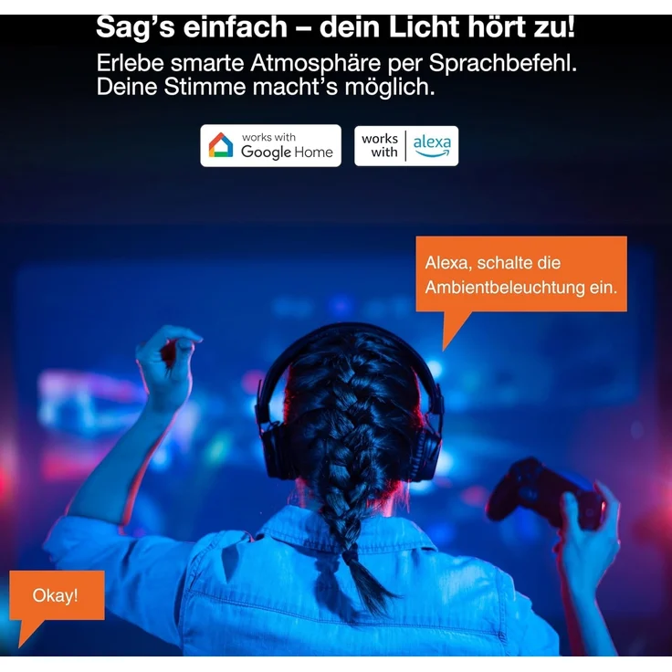 OSRAM SMART + WIFI PLANON MAGIC LED Panelleuchte, weiß, 36W, 3600lm, Weißlichtfunktion, dimmbar, dynamischer Magic-RGB Lichteffekt, lange Lebensdauer, App-steuerbar, einfache Montage, 2700-6500K – Bild 6
