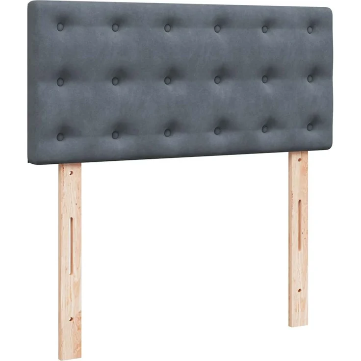 vidaXL Boxspringbett mit Matratze Dunkelgrau 100x200 cm Samt 3289975 – Bild 12