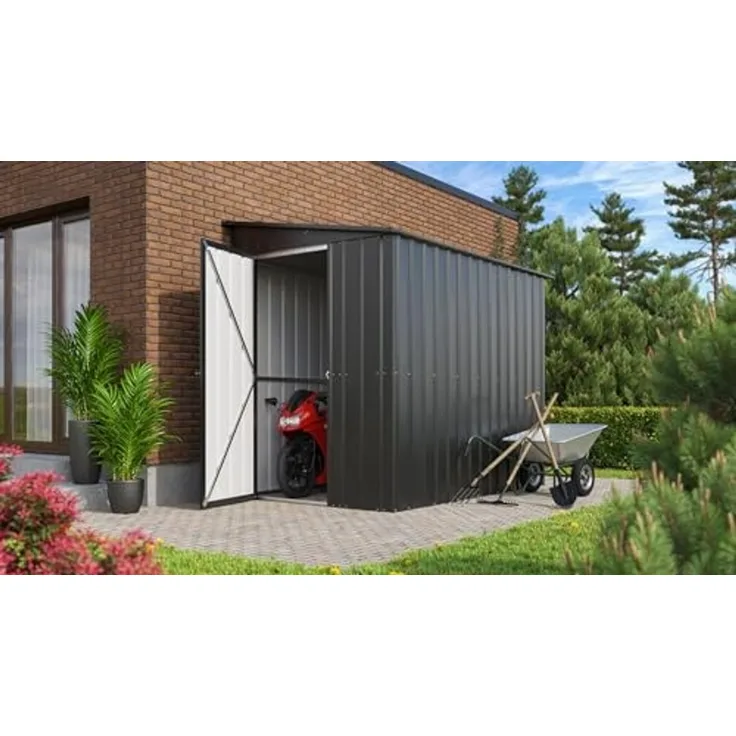 Globel Gerätehaus "Wand-Zierde Lean To 58", anthrazit