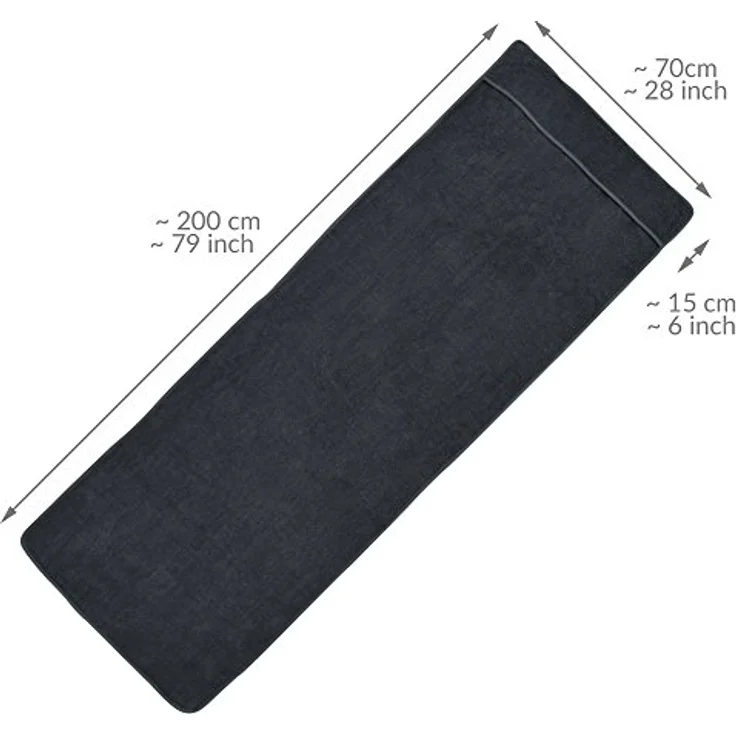 Beautissu Handtuch Marbella für Sonnenliege Anthrazit, 200 x 70 x 0.5 cm – Bild 3