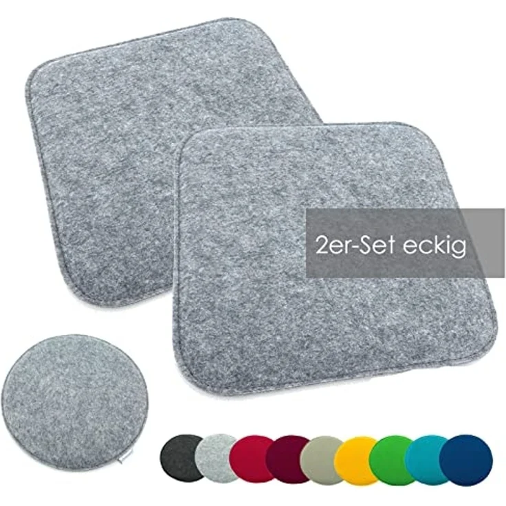 heimtexland Sitzkissen Filz Sitzauflage Stuhlkissen Bankkissen abwaschbar, Filzkissen eckig & rund I Indoor Outdoor I bequem & robust – Bild 1