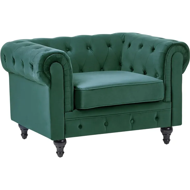 Sessel Samtstoff grün CHESTERFIELD